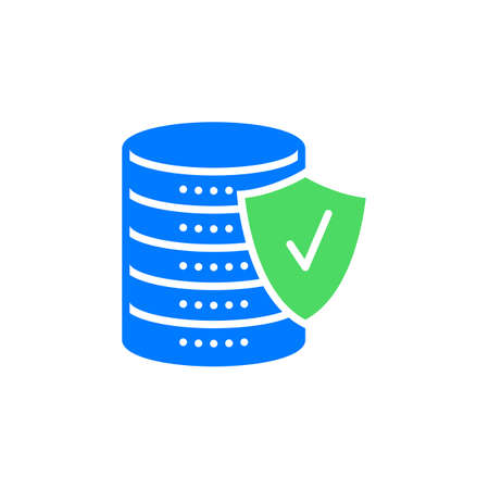 Data storage protection icon vector, solid sign, colorful pictogram isolated on white, logo illustrationのイラスト素材