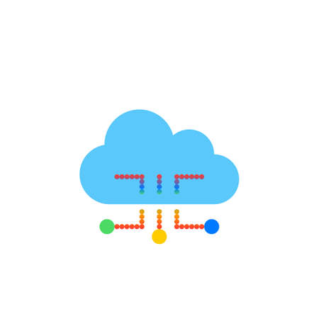 cloud computing icon vector, solid logo illustration, colorful pictogram isolated on whiteのイラスト素材