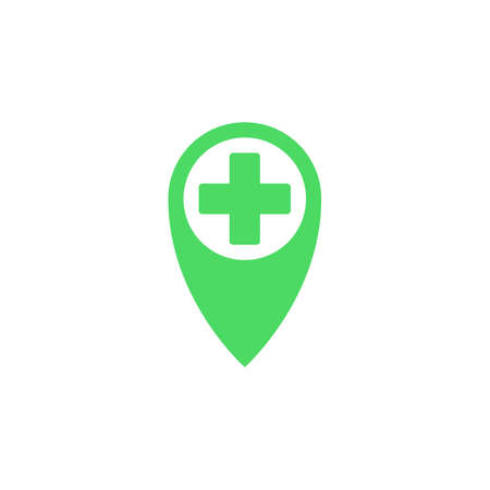 hospital location icon vector, solid logo illustration, colorful pictogram isolated on whiteのイラスト素材