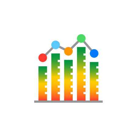 Bar graph. column chart icon vector, filled flat sign, solid colorful pictogram isolated on white, logo illustrationのイラスト素材