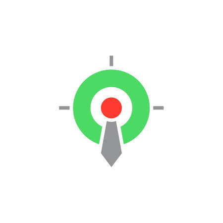 Business target icon vector, solid sign, colorful pictogram isolated on white, logo illustrationのイラスト素材