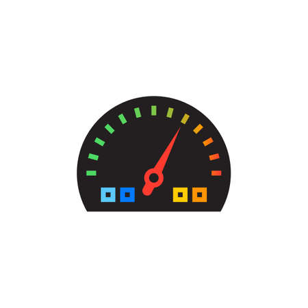 Dashboard icon vector, speedometer gauge solid logo illustration, colorful pictogram isolated on whiteのイラスト素材