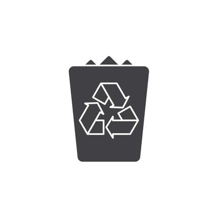 Trash bin icon vector, garbage solid logo illustration, recycle pictogram isolated on whiteのイラスト素材