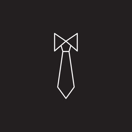 Tie thin line icon, dress code outline vector logo illustration, linear pictogram isolated on blackのイラスト素材