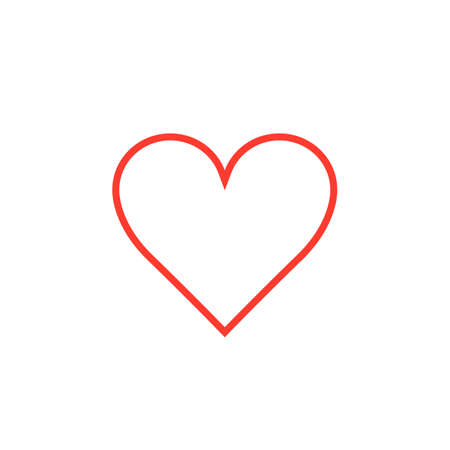 Love symbol. red heart line icon, outline vector logo illustration, linear pictogram isolated on whiteのイラスト素材