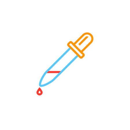 Dropper line icon, outline pipette vector logo illustration, linear colorful pictogram isolated on whiteのイラスト素材