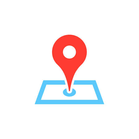 Map with Pin Pointer icon vector, location solid logo illustration, colorful pictogram isolated on whiteのイラスト素材