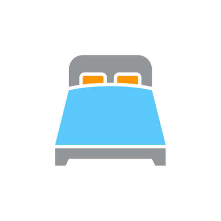 double bed icon vector, solid sign, colorful pictogram isolated on white, logo illustrationのイラスト素材