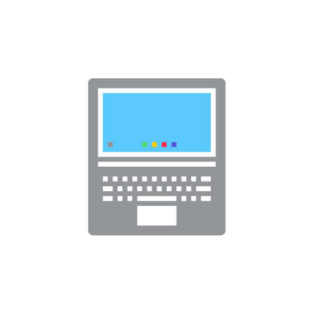 laptop icon vector, notebook computer solid sign, colorful pictogram isolated on white. logo illustrationのイラスト素材