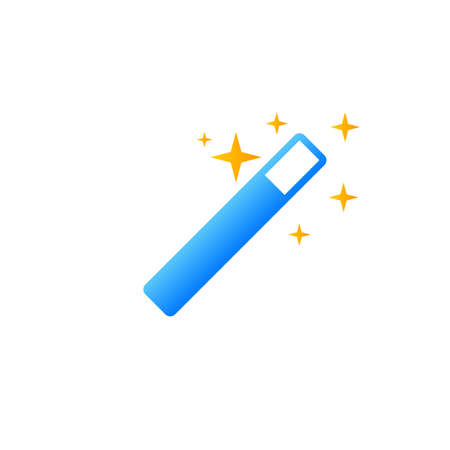 Wizard icon vector, Magic Stick solid logo illustration, colorful pictogram isolated on whiteのイラスト素材