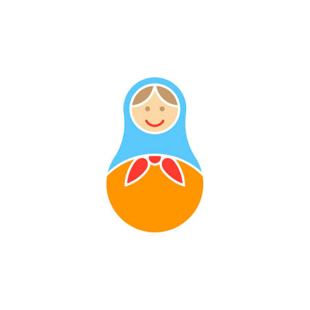 Russian nesting doll icon vector, Matryoshka solid sign, colorful pictogram isolated on white, logo illustrationのイラスト素材