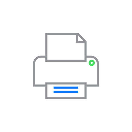 Printer line icon, outline vector logo illustration, linear pictogram isolated on white