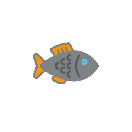 Fish icon vector, filled flat sign, solid colorful pictogram isolated on white, logo illustrationのイラスト素材