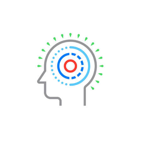 Mental health line icon, outline vector logo illustration, linear colorful pictogram isolated on whiteのイラスト素材