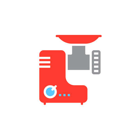 Meat grinder icon vector, electric mincer solid flat sign, colorful pictogram isolated on white, logo illustrationのイラスト素材