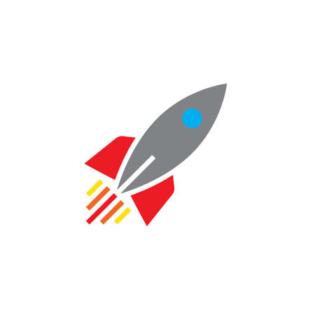 rocket ship icon vector, solid logo, pictogram isolated on white, pixel perfect color illustrationのイラスト素材