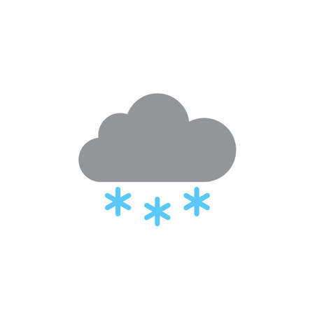 Cloud snow icon vector, solid logo illustration, colorful pictogram isolated on whiteのイラスト素材