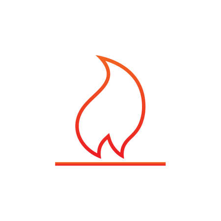 Fire line icon, flame outline vector logo illustration, linear pictogram isolated on whiteのイラスト素材
