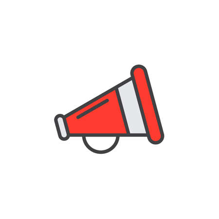 Promotion symbol. Megaphone line icon, filled outline vector sign, linear colorful pictogram isolated on white. logo illustrationのイラスト素材
