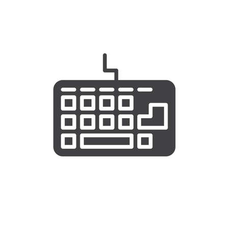 Computer keyboard icon vector, filled flat sign, solid pictogram isolated on white. Symbol, logo illustration. Pixel perfectのイラスト素材