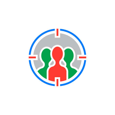 audience targeting icon vector, filled flat sign, solid colorful pictogram isolated on white, logo illustrationのイラスト素材