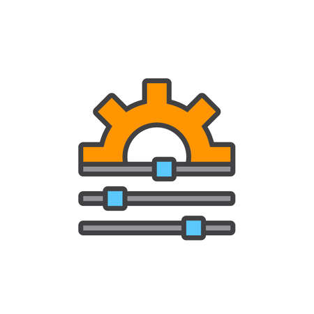Settings line icon, filled outline vector sign, linear colorful pictogram isolated on white, logo illustrationのイラスト素材