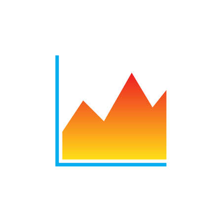 area chart icon vector, solid logo illustration, colorful pictogram isolated on whiteのイラスト素材