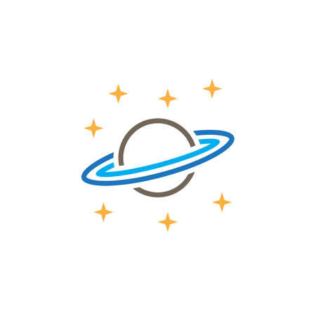 Astronomy line icon, saturn planet outline vector logo, linear pictogram isolated on white, pixel perfect illustrationのイラスト素材