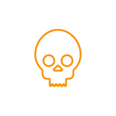skull, cranium line icon, outline vector logo illustration, linear pictogram isolated on whiteのイラスト素材