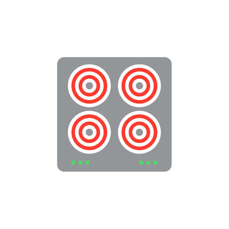 electric hot plate icon vector, solid flat sign, colorful pictogram isolated on white, logo illustrationのイラスト素材