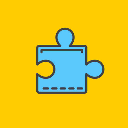 Puzzle, plugin filled outline icon, line vector sign, linear colorful pictogram. Symbol,...