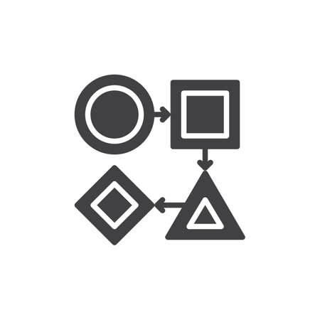 Workflow icon vector, filled flat sign, solid pictogram isolated on white. Symbol, logo illustration. Pixel perfectのイラスト素材