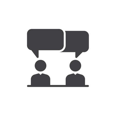 Discussion, dispute icon vector, filled flat sign, solid pictogram isolated on white. Symbol, logo illustration. Pixel perfectのイラスト素材