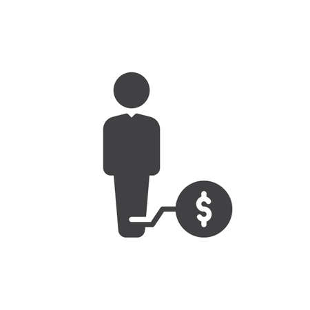 Debt icon vector, filled flat sign, solid pictogram isolated on white. Symbol, logo illustration. Pixel perfectのイラスト素材