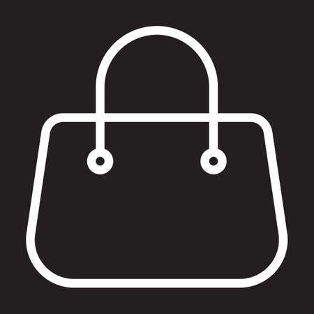 Purse handbag line icon, white outline sign, vector illustrationのイラスト素材