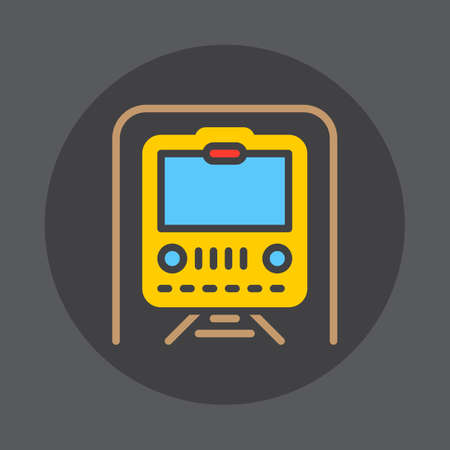 Subway, underground flat icon. Round colorful button, circular vector sign. Flat style designのイラスト素材