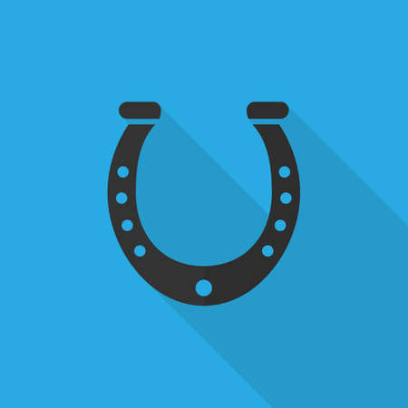 Horseshoe icon vector, solid illustration, pictogram isolated on blueのイラスト素材
