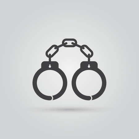 Handcuffs icon vector, solid logo illustration, pictogram isolated on grayのイラスト素材