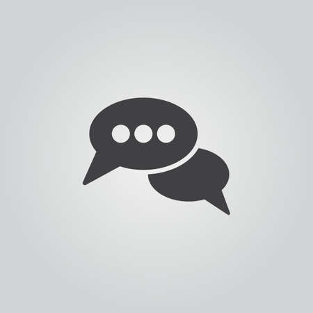 speech bubbles icon vector, solid illustration