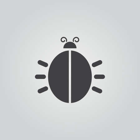 Bug icon vector, solid logo illustration, pictogram isolated on grayのイラスト素材