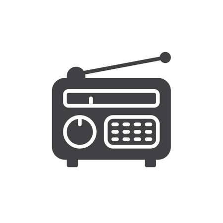 Radio icon vector, filled flat sign, solid pictogram isolated on white. Symbol, logo illustration. Pixel perfectのイラスト素材