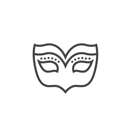 Masquerade mask line icon, outline vector sign, linear pictogram isolated on white. logo illustrationのイラスト素材
