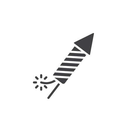 Petard, Fireworks Rocket icon vector, filled flat sign, solid pictogram isolated on white, logo illustrationのイラスト素材