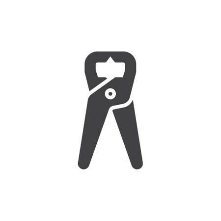 Tongs Pliers, pincers icon vector, filled flat sign, solid pictogram isolated on white. Symbol, logo illustration. Pixel perfectのイラスト素材