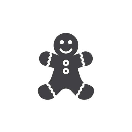 Gingerbread man cookie icon vector, filled flat sign, solid pictogram isolated on white, logo illustrationのイラスト素材