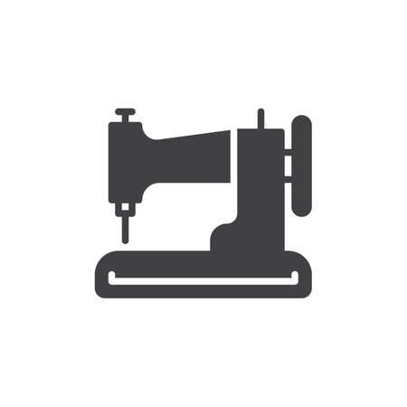 Sewing machine icon vector, filled flat sign, solid pictogram isolated on white. Symbol, logo illustration. Pixel perfectのイラスト素材