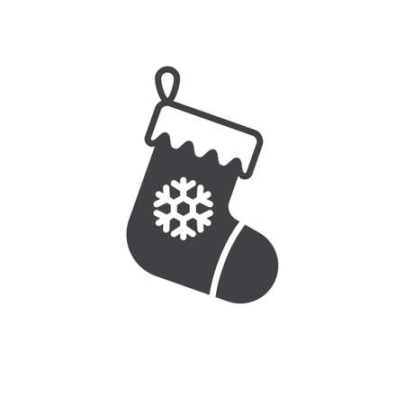 Christmas stocking icon vector, filled flat sign, solid pictogram isolated on white, logo illustrationのイラスト素材