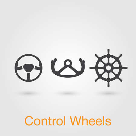 control wheel icon vector, solid illustration, pictogram isolated on grayのイラスト素材