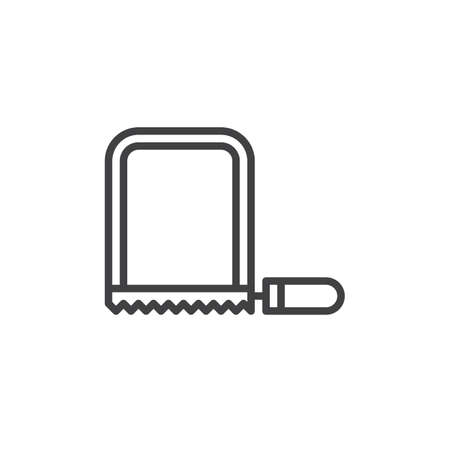 Fret saw line icon, outline vector sign, linear style pictogram isolated on white. Symbol, logo illustration. Editable stroke. Pixel perfectのイラスト素材