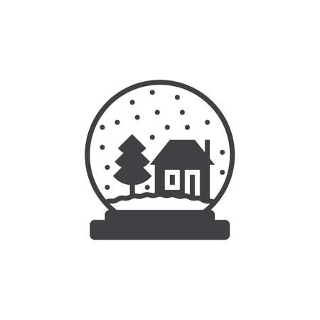 Snow globe icon vector, filled flat sign, solid pictogram isolated on white, logo illustrationのイラスト素材